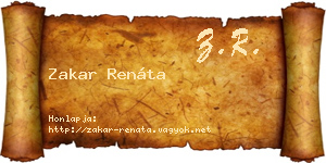 Zakar Renáta névjegykártya